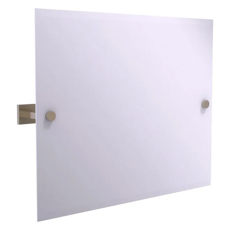 Allied Brass Montero 26" x 3.7" Antique Pewter Solid Brass Contemporary Frameless Landscape Rectangular Tilt Mirror With Beveled Edge Discount