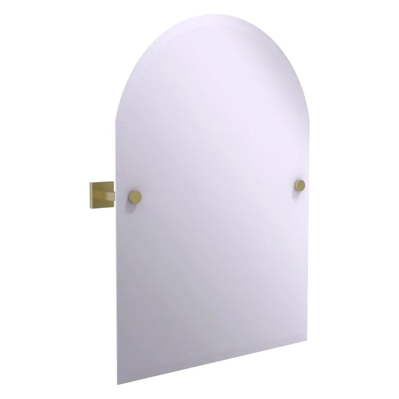 Allied Brass Montero 21" x 3.7" Satin Brass Solid Brass Contemporary Frameless Arched Top Tilt Mirror With Beveled Edge Brand New