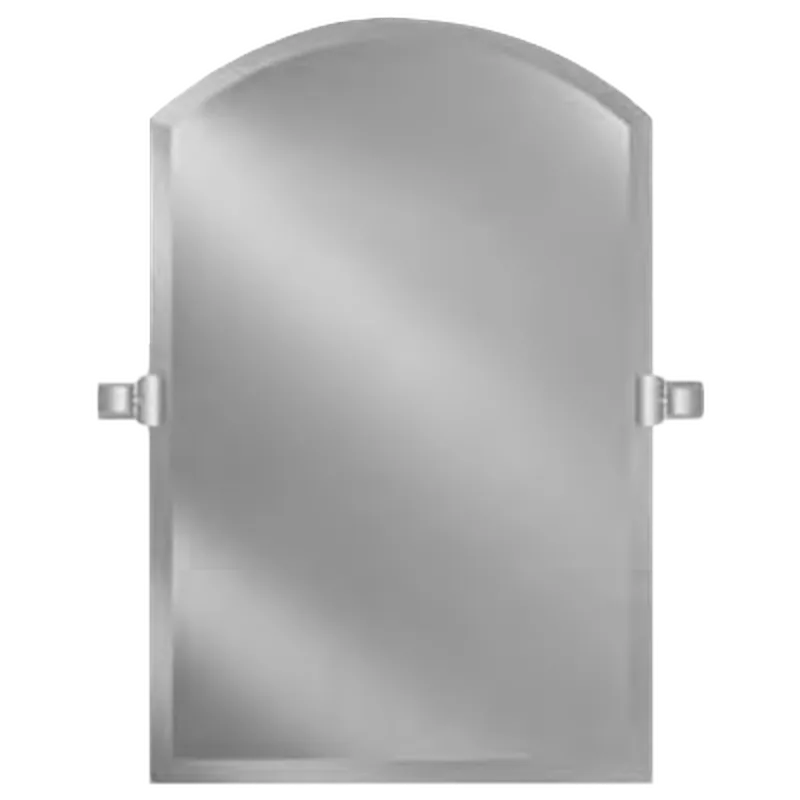 Afina Radiance Frameless 20" x 30" Arch Top Beveled Mirror With Satin Nickel Transitional Tilt Bracket Seasonal Sale