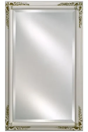 Afina Estate 16" x 22" Antique White Distinctive Wood Framed With 1" Bevel Mirror Exclusive