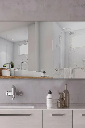 Budget Vanity Art 60" W x 28" H LED Lighted Bathroom Vanity Wall Mirror With Touch Sensor Switch