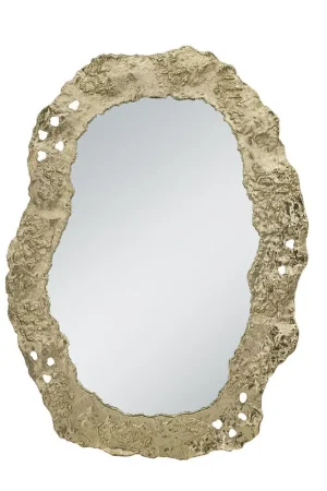 A&B Home 25" x 35" Bundle of 6 Irregular Oval Antique Brass Framed Wall-Mounted Mirror Limited Edition