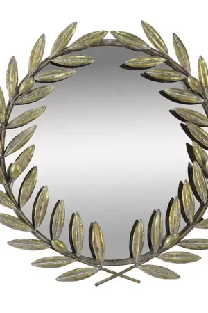A&B Home 22" x 22" Bundle of 16 Round Gold Leaf Detailed Wall-Mounted Mirror While Supplies Last