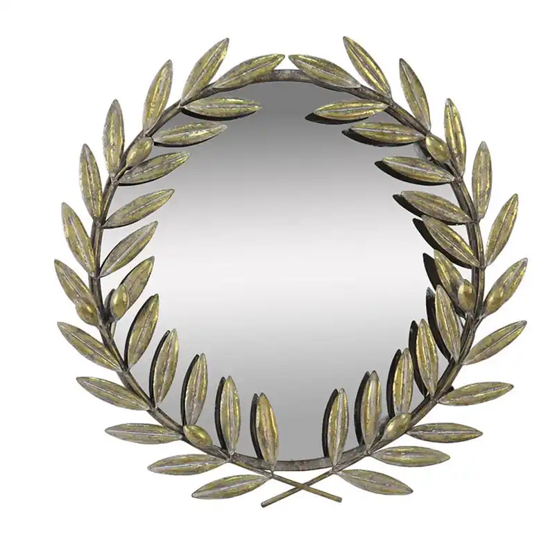 A&B Home 22" x 22" Bundle of 16 Round Gold Leaf Detailed Wall-Mounted Mirror While Supplies Last