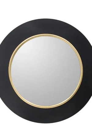 A&B Home 24" x 24" Bundle of 12 Round Black and Gold Metal Frame Wall-Mounted Mirror With Led Light Viral