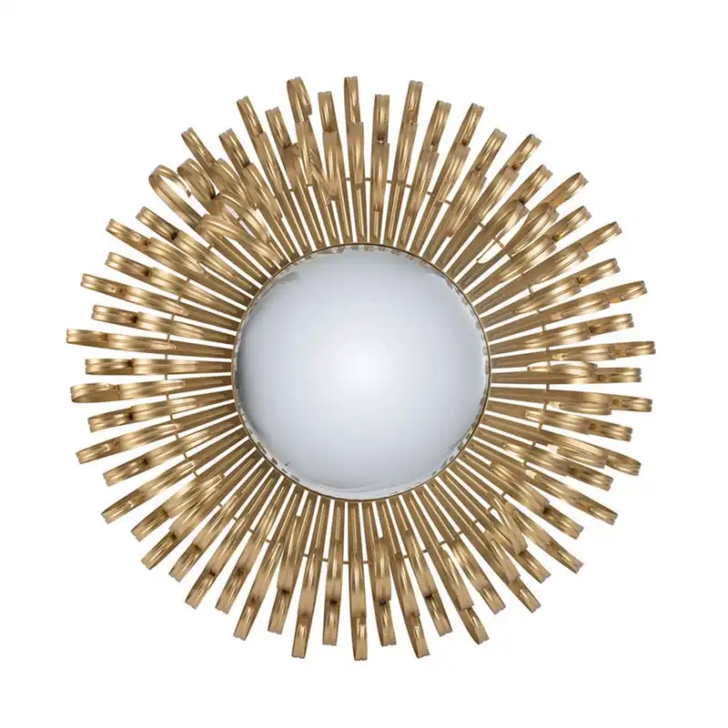 A&B Home 27" x 27" Bundle of 8 Sunburst Gold Metal Frame Wall-Mounted Mirror Limited Time