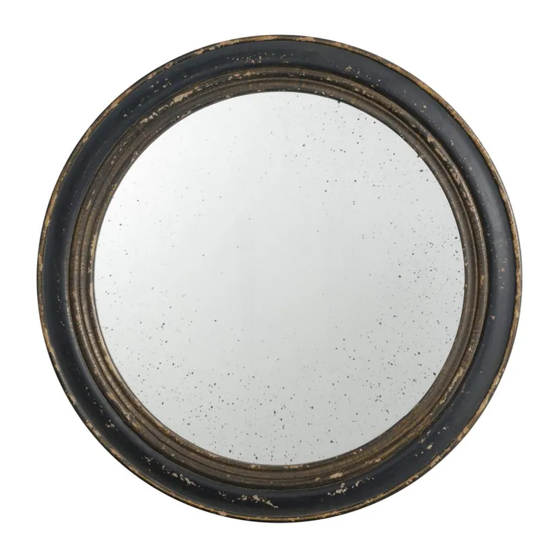 A&B Home 24" x 24" Bundle of 23 Round Black and Brown Antique Wood Frame Wall-Mounted Mirror Markdown