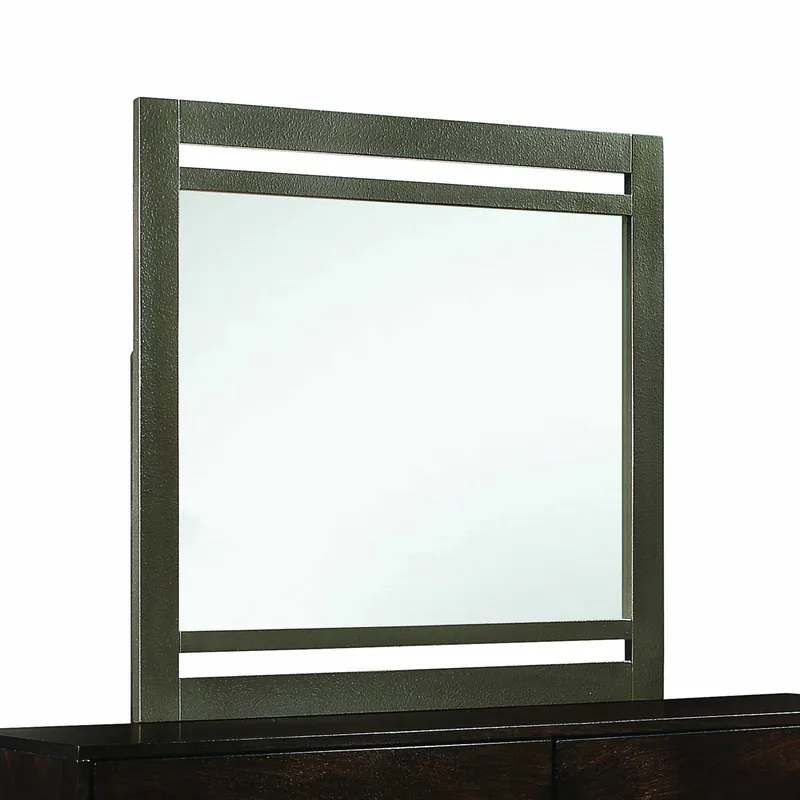HomeRoots Wooden Transitional Rectangular Mirror in Walnut Brown Finish Order Now