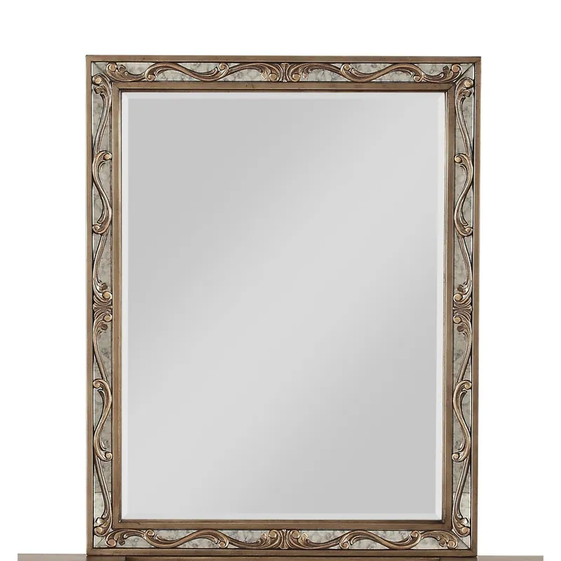 Wholesale HomeRoots 2" x 30" x 38" Vanity Mirror in Antique Gold Wood