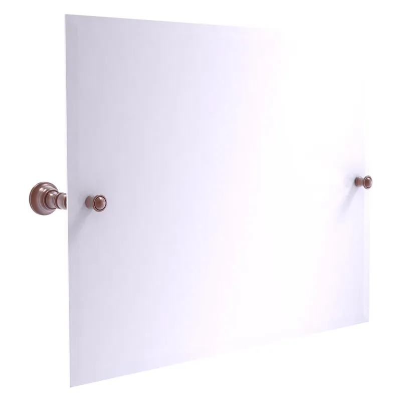 Allied Brass Carolina 26" x 4.8" Antique Copper Solid Brass Frameless Landscape Rectangular Tilt Mirror With Beveled Edge Professional Grade