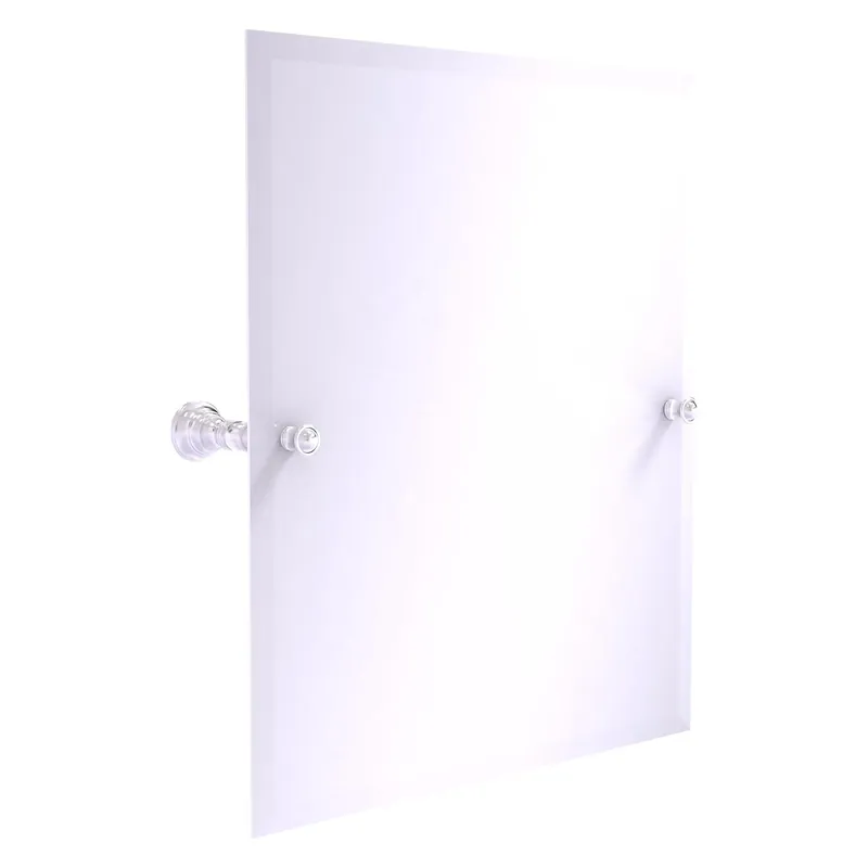 Authentic Allied Brass Carolina 21.8" x 4.8" Satin Chrome Solid Brass Frameless Rectangular Tilt Mirror With Beveled Edge