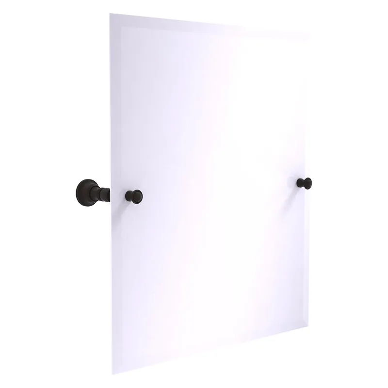 Top Pick Allied Brass Carolina 21.8" x 4.8" Oil Rubbed Bronze Solid Brass Frameless Rectangular Tilt Mirror With Beveled Edge