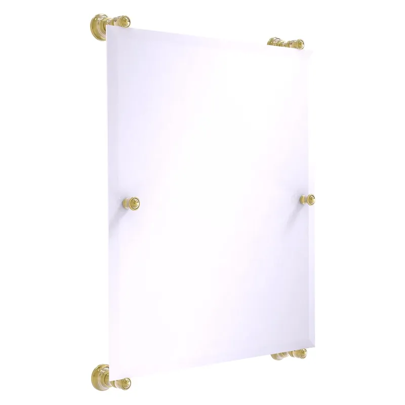 Allied Brass Carolina 21" x 4.4" Unlacquered Brass Solid Brass Rectangular Frameless Rail-Mounted Mirror Clearance