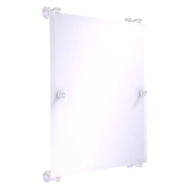 Allied Brass Carolina 21" x 4.4" Satin Chrome Solid Brass Rectangular Frameless Rail-Mounted Mirror Limited Edition