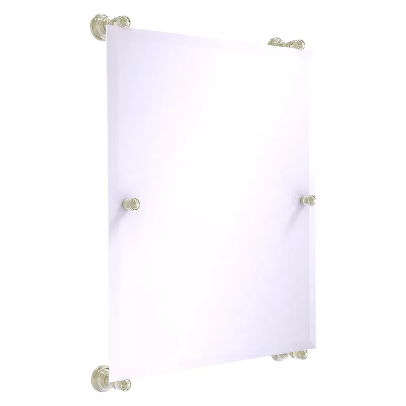 Popular Allied Brass Carolina 21" x 4.4" Polished Nickel Solid Brass Rectangular Frameless Rail-Mounted Mirror