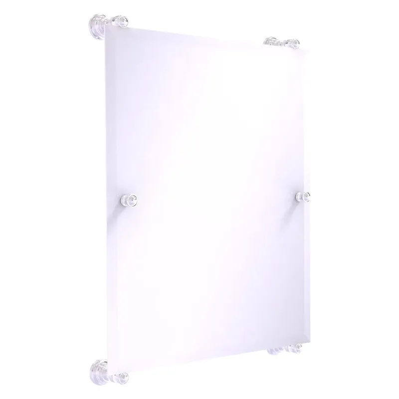 Allied Brass Carolina 21" x 4.4" Polished Chrome Solid Brass Rectangular Frameless Rail-Mounted Mirror Professional Grade