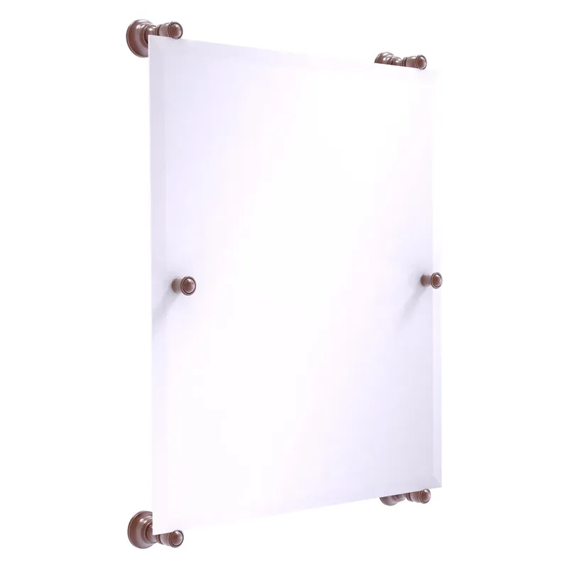 Allied Brass Carolina 21" x 4.4" Antique Copper Solid Brass Rectangular Frameless Rail-Mounted Mirror Editor’s Pick