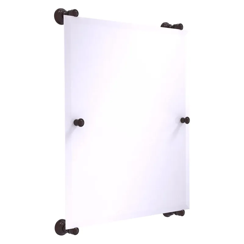 Allied Brass Carolina 21" x 4.4" Antique Bronze Solid Brass Rectangular Frameless Rail-Mounted Mirror Bulk Order