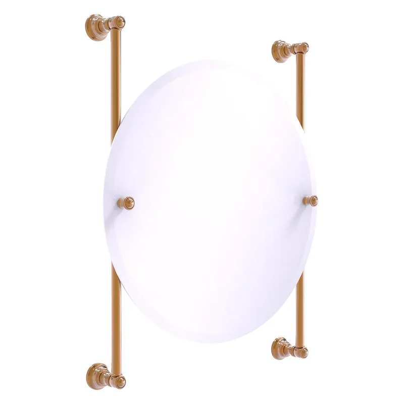 Allied Brass Carolina 22" x 4.4" Brushed Bronze Solid Brass Round Frameless Rail-Mounted Mirror Deal