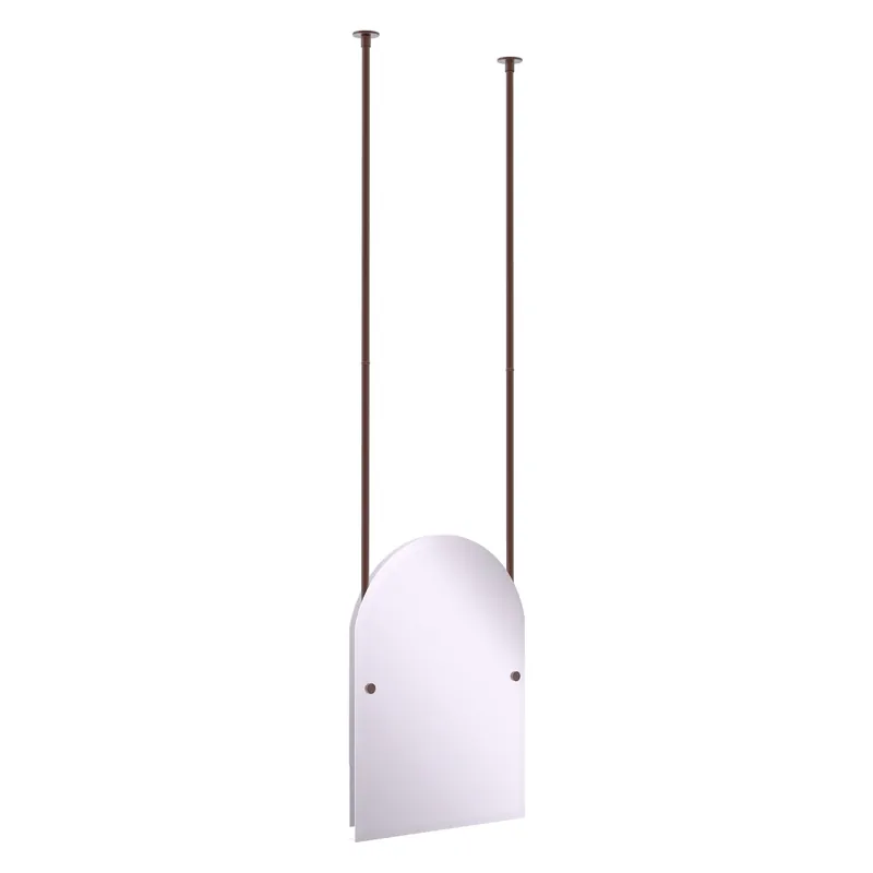 Order Now Allied Brass CH-94 21" x 2.5" Antique Copper Solid Brass Frameless Arched Top Ceiling Hung Mirror