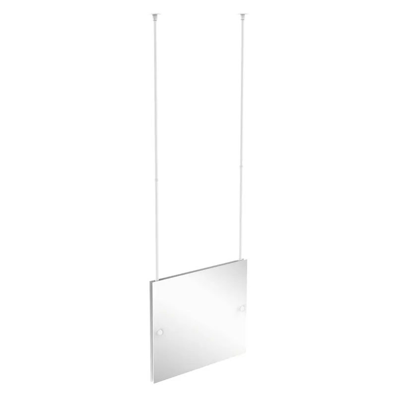 Allied Brass CH-93 26" x 2.5" Matte White Solid Brass Frameless Rectangular Landscape Ceiling Hung Mirror With Beveled Edge New Release
