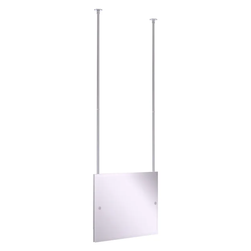 Allied Brass CH-93 26" x 2.5" Satin Chrome Solid Brass Frameless Rectangular Landscape Ceiling Hung Mirror With Beveled Edge New Release