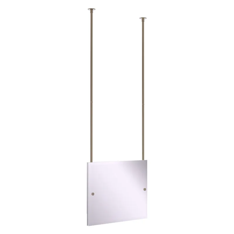 Allied Brass CH-93 26" x 2.5" Antique Pewter Solid Brass Frameless Rectangular Landscape Ceiling Hung Mirror With Beveled Edge Same Day Shipping