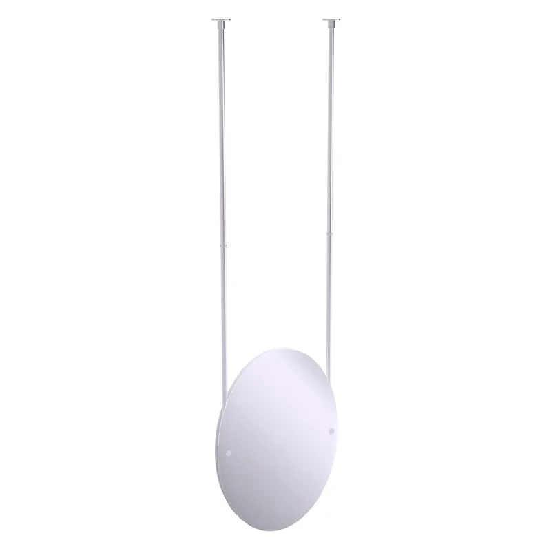Allied Brass CH-91 21" x 2.5" Polished Chrome Solid Brass Frameless Oval Ceiling Hung Mirror With Beveled Edge Crafted