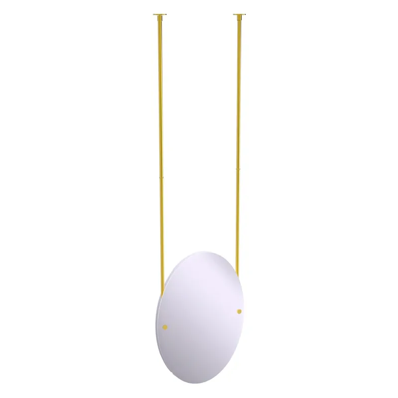 Brand New Allied Brass CH-91 21" x 2.5" Polished Brass Solid Brass Frameless Oval Ceiling Hung Mirror With Beveled Edge