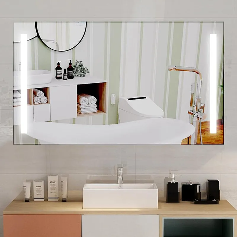 Buy Direct Vanity Art 48" W x 28" H LED Lighted Bathroom Vanity Wall Mirror With Touch Sensor Switch