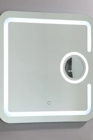 Certified Vanity Art 31" W x 31" H Frameless Square LED Lighted Bathroom Wall Mounted Vanity Mirror With Touch Sensor and Magnifying Glass
