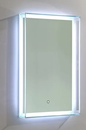 Vanity Art 31" W x 20" H Frameless Rectangular LED Lighted Bathroom Wall Mounted Vanity Mirror With Glass Cabinet and Touch Sensor Time-Limited
