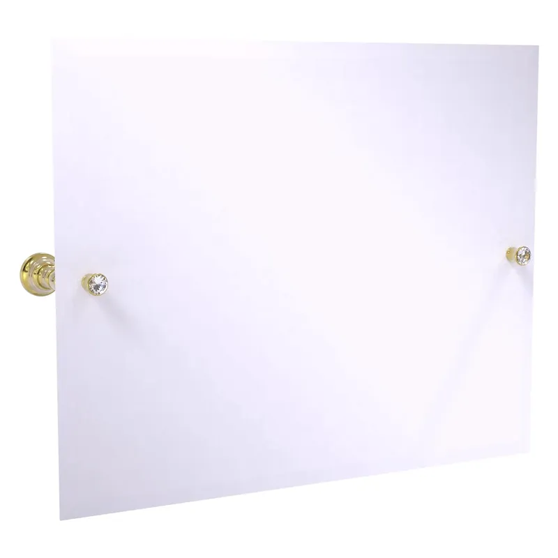 Brand New Allied Brass Carolina Crystal 26" x 4.8" Unlacquered Brass Solid Brass Landscape Rectangular Tilt Mirror With Beveled Edge