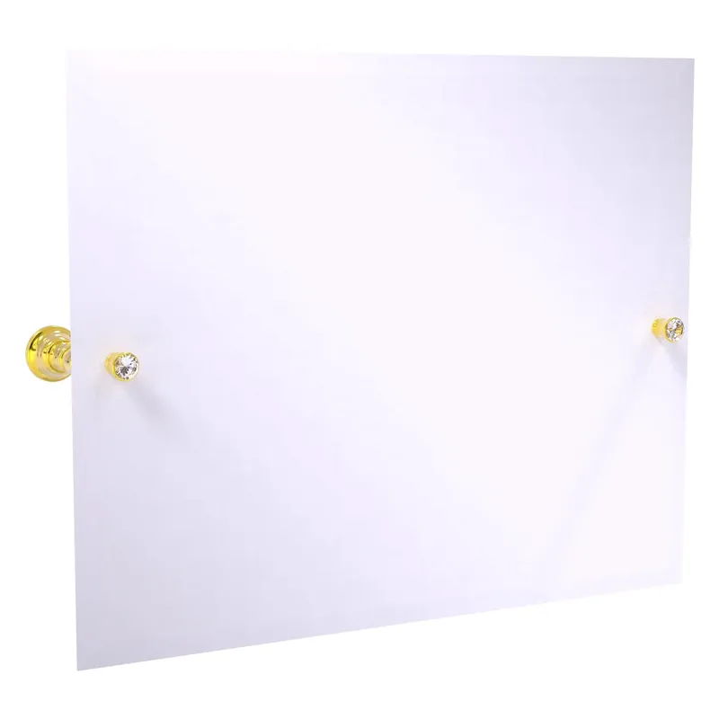 Allied Brass Carolina Crystal 26" x 4.8" Polished Brass Solid Brass Landscape Rectangular Tilt Mirror With Beveled Edge Price Cut