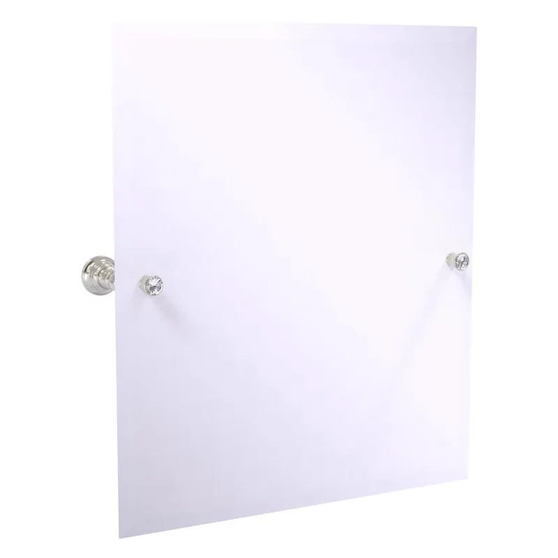 Free Returns Allied Brass Carolina Crystal 21.8" x 4.8" Satin Nickel Solid Brass Frameless Rectangular Tilt Mirror With Beveled Edge