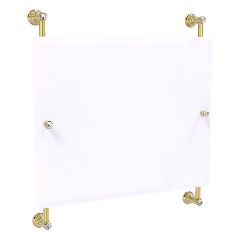 Hot Picks Allied Brass Carolina Crystal 26" x 4.4" Unlacquered Brass Solid Brass Rectangular Frameless Rail-Mounted Mirror