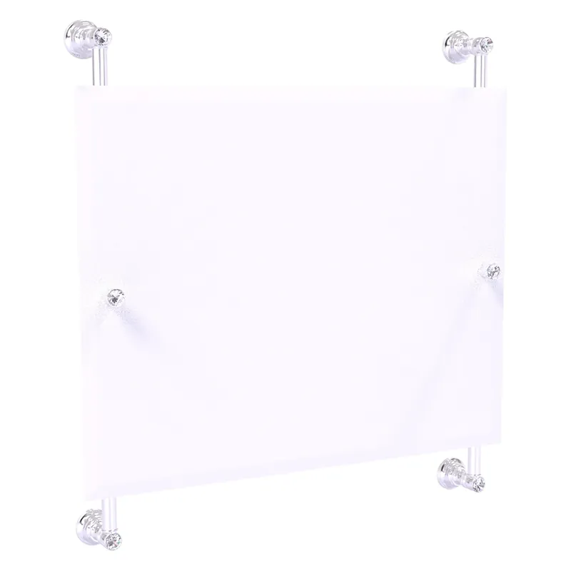 Allied Brass Carolina Crystal 26" x 4.4" Polished Chrome Solid Brass Rectangular Frameless Rail-Mounted Mirror Bargain