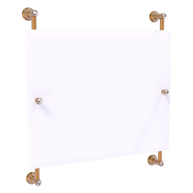 Premium Allied Brass Carolina Crystal 26" x 4.4" Brushed Bronze Solid Brass Rectangular Frameless Rail-Mounted Mirror