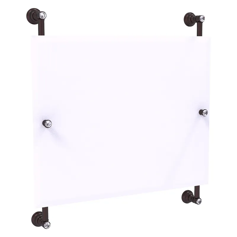 Buy Today Allied Brass Carolina Crystal 26" x 4.4" Antique Bronze Solid Brass Rectangular Frameless Rail-Mounted Mirror