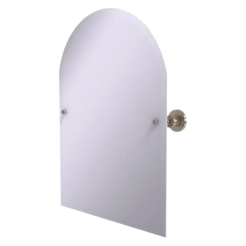 Allied Brass Astor Place 29" x 21" Antique Pewter Solid Brass Frameless Arched Top Tilt Mirror With Beveled Edge Markdown