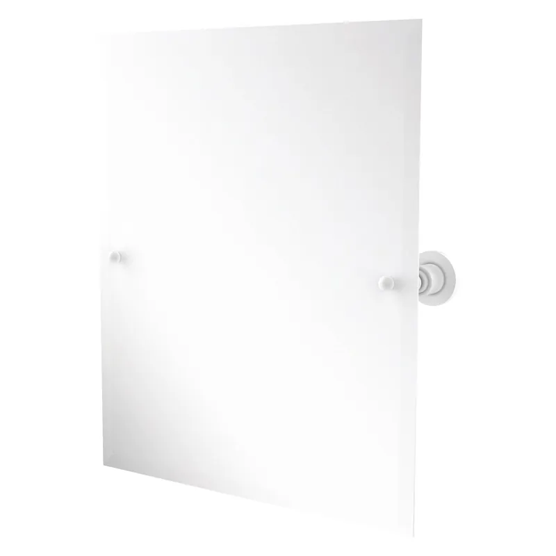 Allied Brass Astor Place 26" x 21" Matte White Solid Brass Frameless Rectangular Tilt Mirror With Beveled Edge Flash Sale