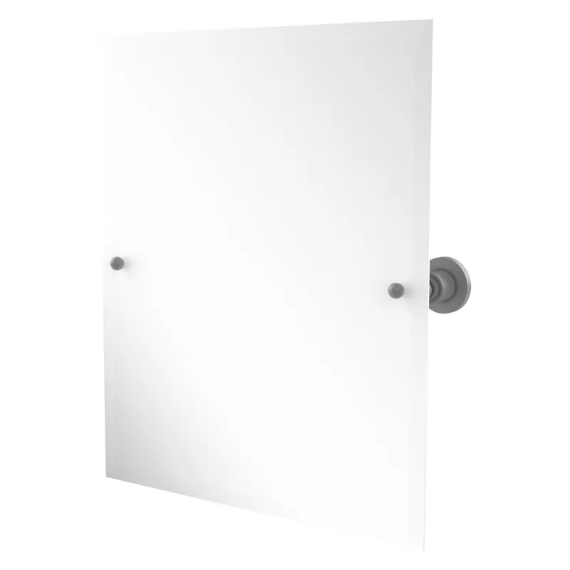 Crafted Allied Brass Astor Place 26" x 21" Matte Gray Solid Brass Frameless Rectangular Tilt Mirror With Beveled Edge