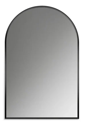 Get Yours Altair Benoni 24" x 36" Arch Matte Black Aluminum Framed Wall-Mounted Mirror