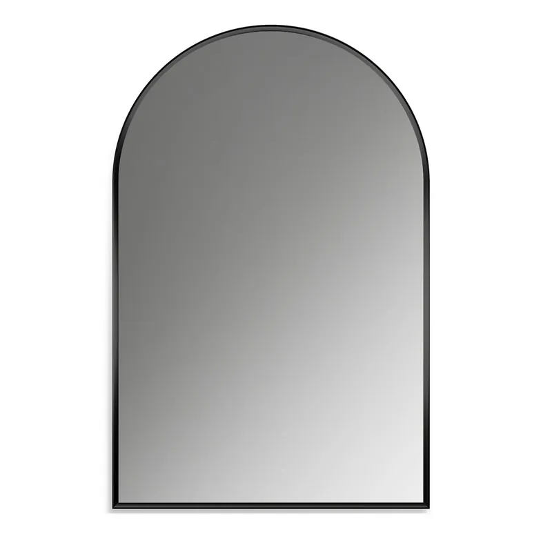 Get Yours Altair Benoni 24" x 36" Arch Matte Black Aluminum Framed Wall-Mounted Mirror