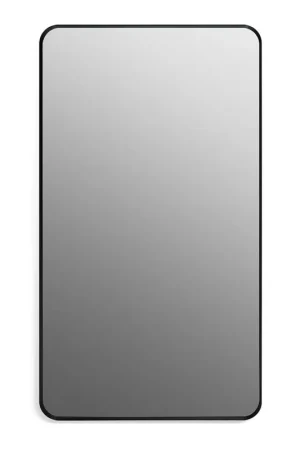Bulk Order Altair Nettuno 18" x 32" Rectangle Matte Black Aluminum Framed Wall-Mounted Mirror