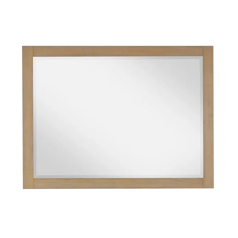 Altair Ivy 48" x 36" Rectangle Washed Oak Wood Framed Wall-Mounted Mirror Must Have