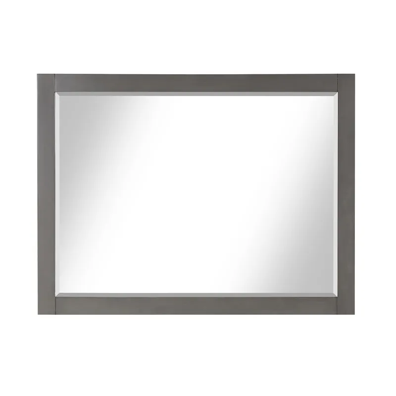 Altair Ivy 48" x 36" Rectangle Gray Pine Wood Framed Wall-Mounted Mirror Don’t Miss Out