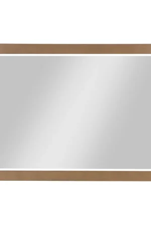 Trusted Brand Altair Ivy 48" x 36" Rectangle Brown Pine Wood Framed Wall-Mounted Mirror