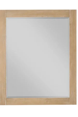 Special Discount Altair Ivy 27" x 36" Rectangle Weathered Pine Wood Framed Wall-Mounted Mirror
