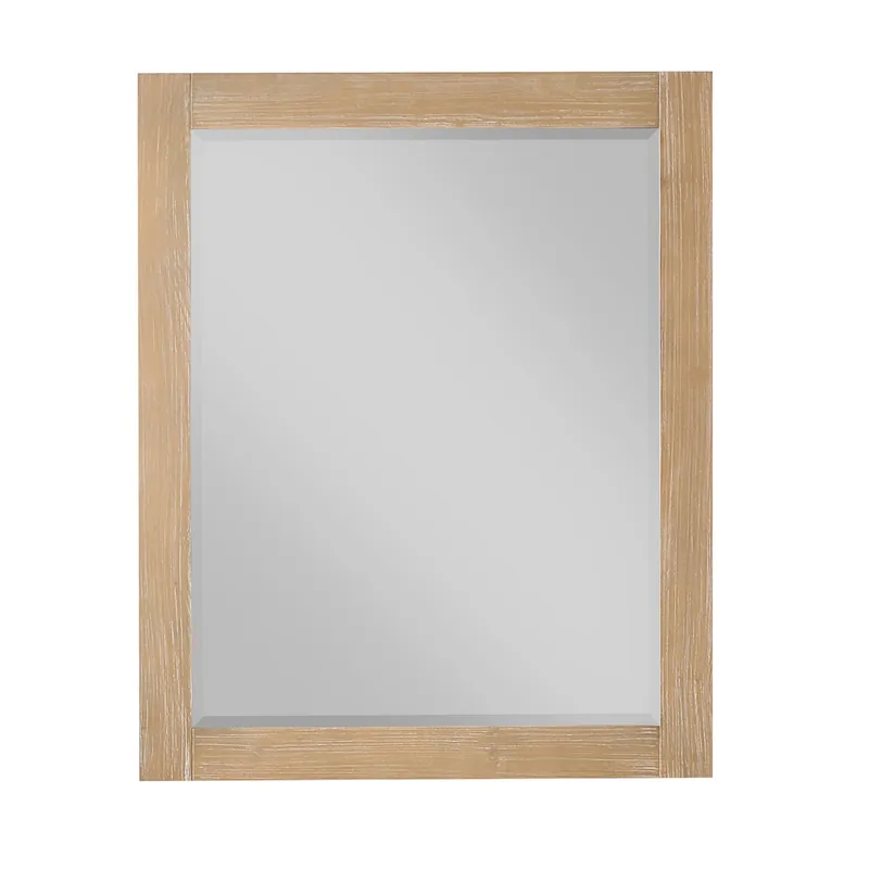 Special Discount Altair Ivy 27" x 36" Rectangle Weathered Pine Wood Framed Wall-Mounted Mirror